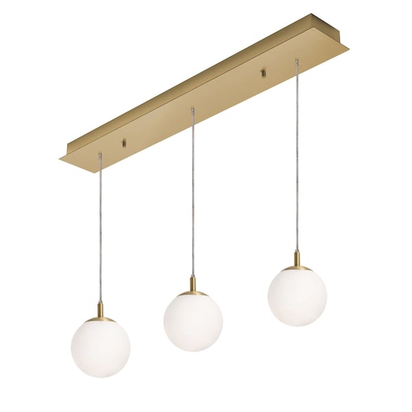 Afx Loretto 3 Light Linear Pendant, Medium Base 120V, Satin Brass LRTP07MBSBLNR3 - main